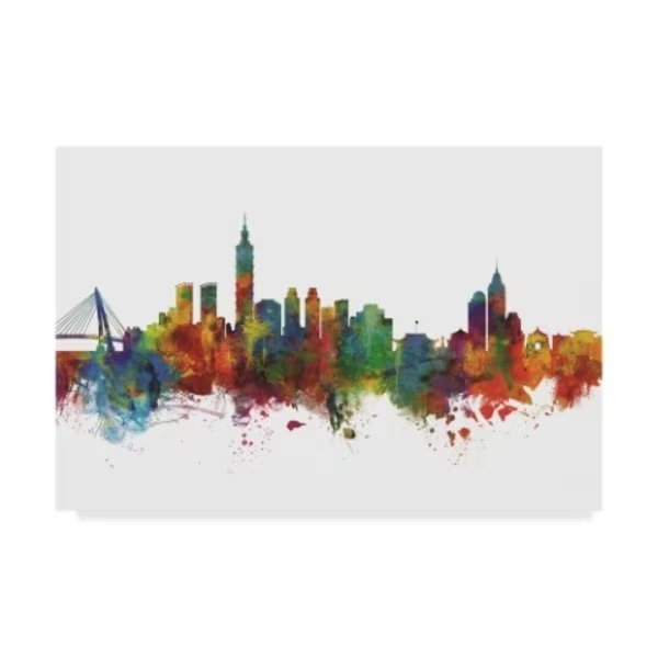 Michael Tompsett 'Taipei Taiwan Skyline Ii' Canvas Art, 30x47, Trademark Fine Art, Mfr#: MT01822-C3047GG